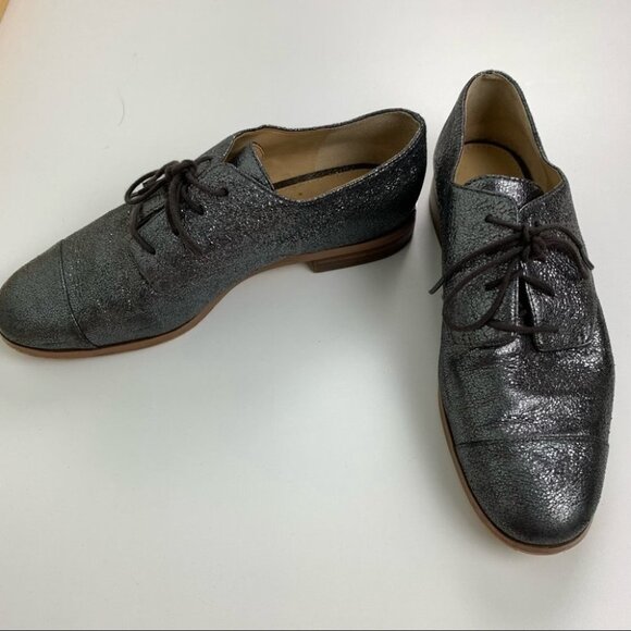 Michael Kors Black Sparkle Lace Up Oxfords Shoes - Picture 3 of 8